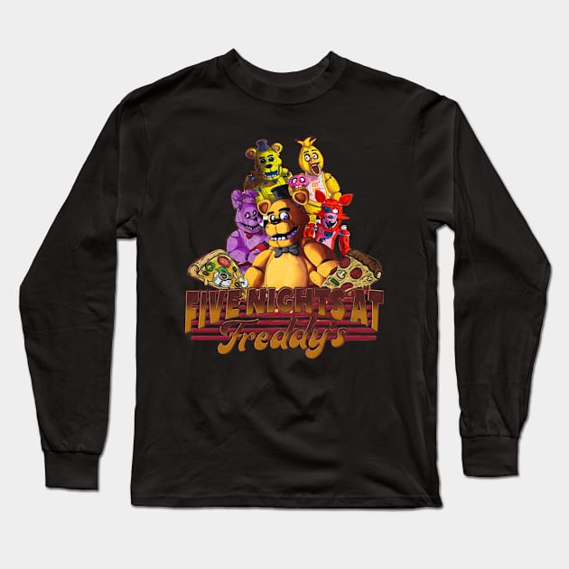 Five Nights At Freddys Pizza Bar Long Sleeve T-Shirt by rasniwidia